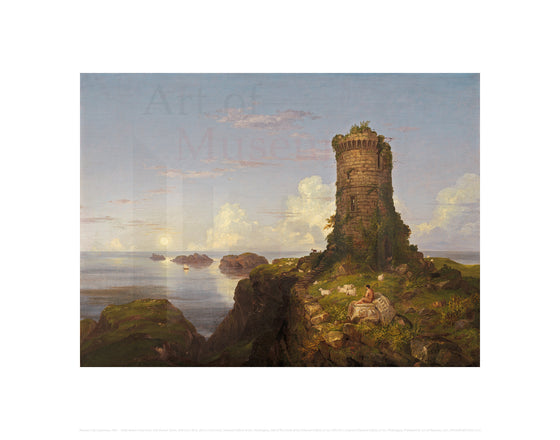 Italian Coast Scene with Ruined Tower