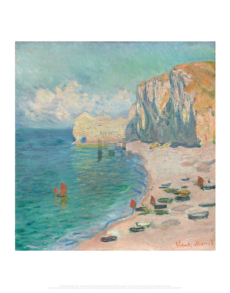 Etretat: The Beach and the Falaise d'Amont, Claude Monet