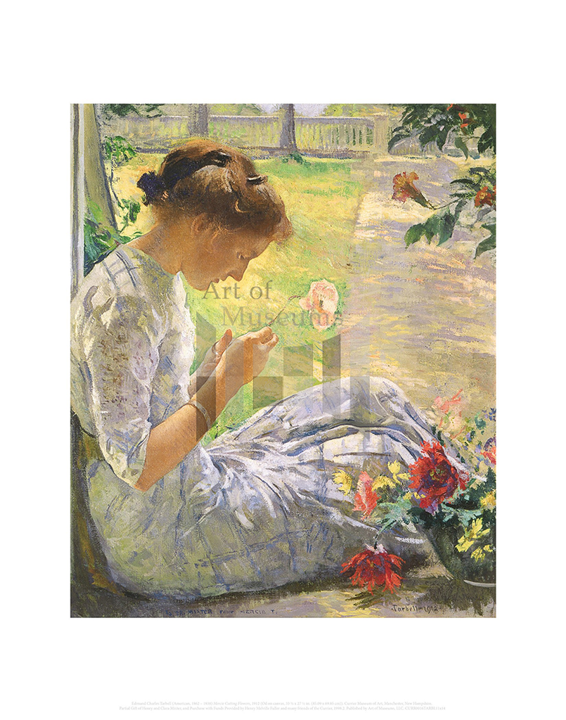 Mercie Cutting Flowers, Edmund Charles Tarbell